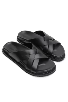 CROSS CUT SLIDE-BLACK